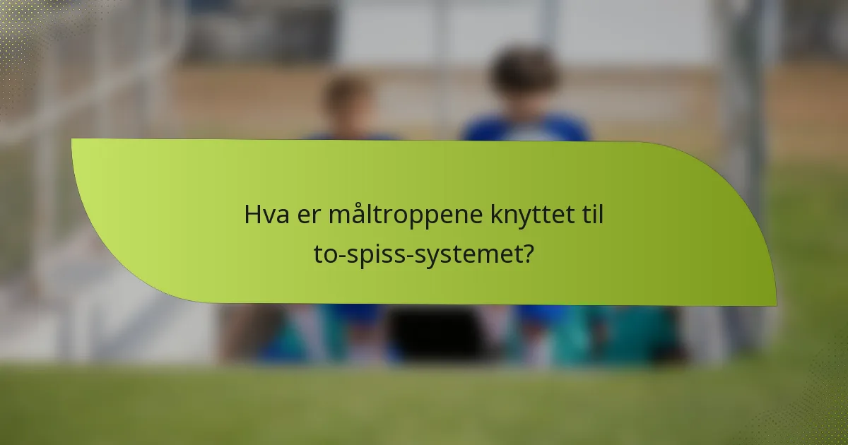 Hva er måltroppene knyttet til to-spiss-systemet?